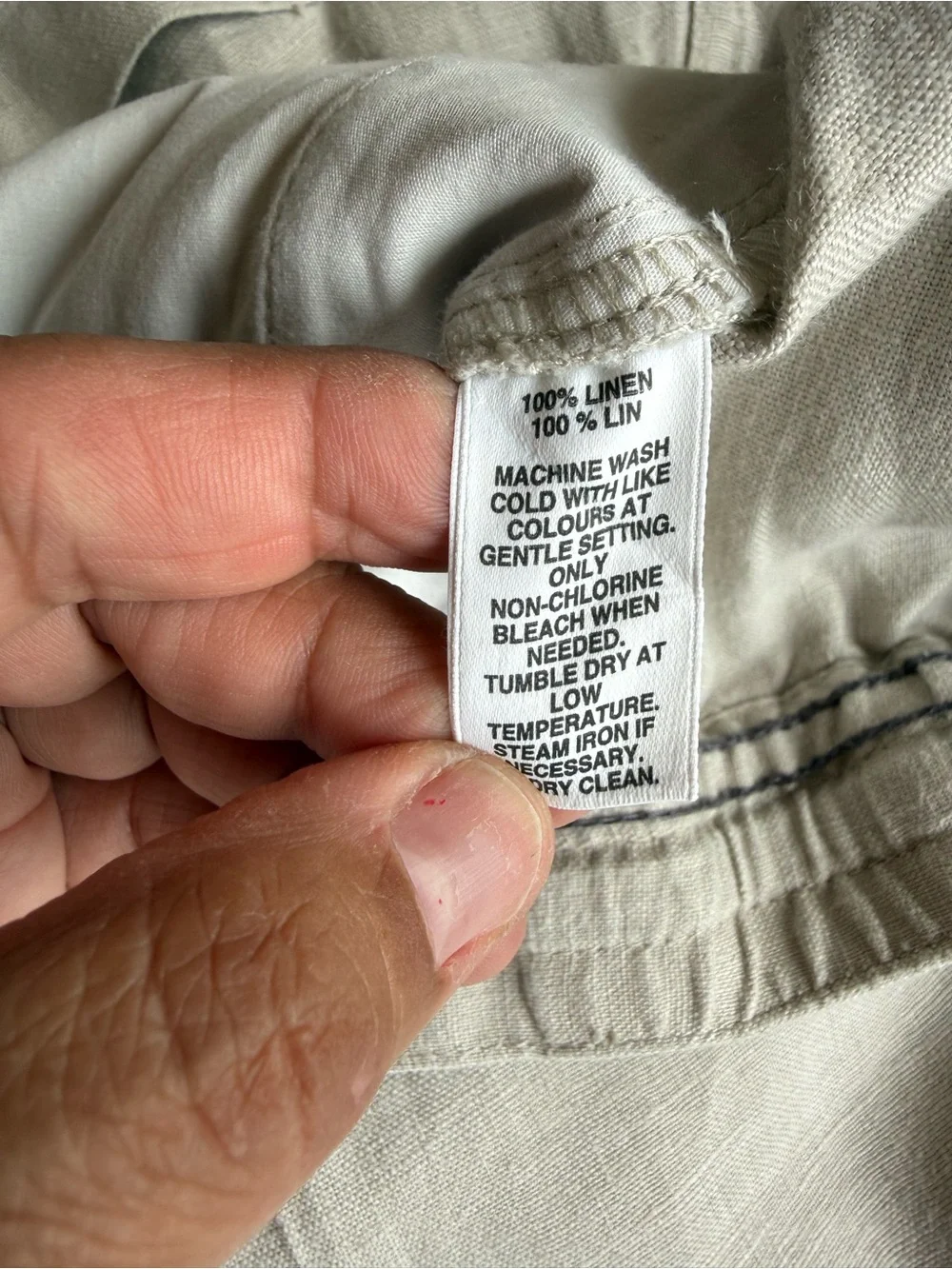 BLUE Saks Fifth Avenue Tan 100% Linen Casual Pants Elastic Waist Men’s Size 32